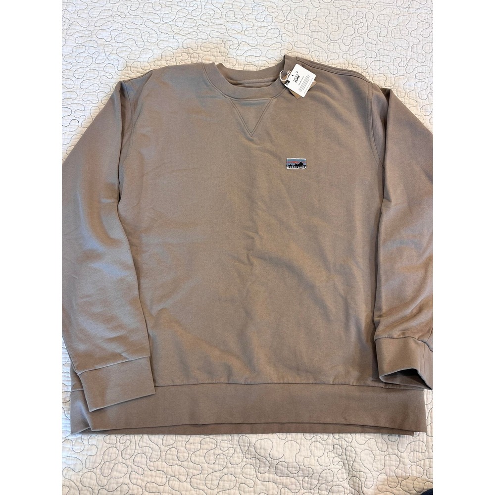 Patagonia Mens XL Regenerative Organic Cotton Crewneck Sweatshirt Tan Brown